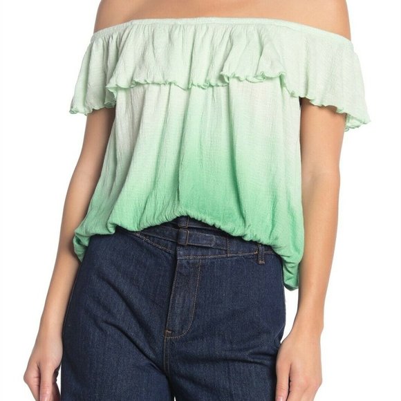 Free People Tops - Free People Cora Lee Off the Shoulder Top-Green
